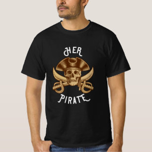 Hare Piraten Vintage Kruisbeenderen Schedel & Zwaa T-shirt