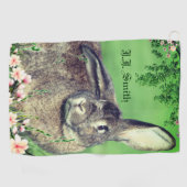 Hare Rabbit Animal Fun, speciaal gepersonaliseerd Golfhanddoek (Horizontaal)