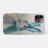 Hare Rabbit Aquarelle Bleu coque iphone (Dos (Horizontal))