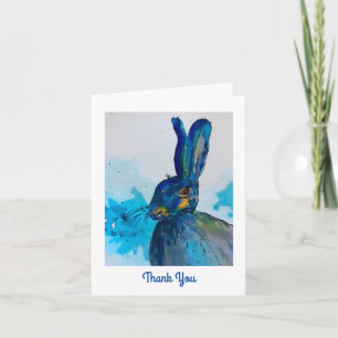 Hare Rabbit Carte de remerciements aquarelle