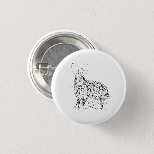 Hare / Rabbit Ronde Button 3,2 Cm (Voorkant /achterkant)