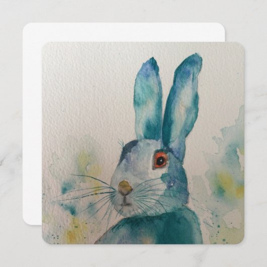 Hare Rabbit Waterverf Blue (Voorkant / Achterkant)