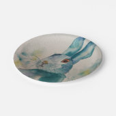 Hare Rabbit Waterverf Blue Papieren Bordje (Gekanteld)