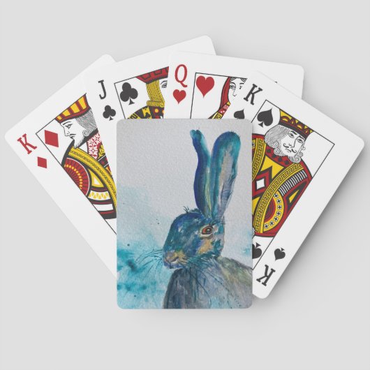 Hare Rabbit Waterverf Pokerkaarten (Achterkant)