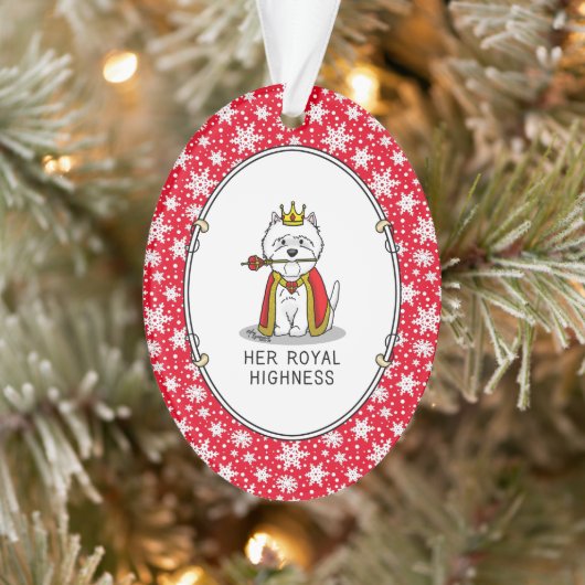 Hare Royal Highness Queen Westie Dog Ornament (Boom)