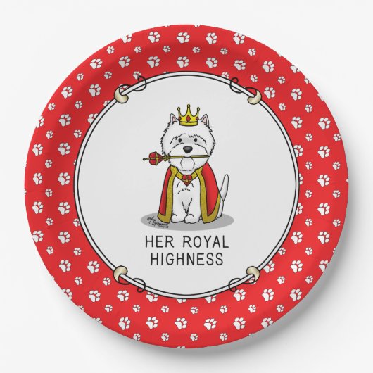 Hare Royal Highness Queen Westie Dog Papieren Bordje (Voorkant)