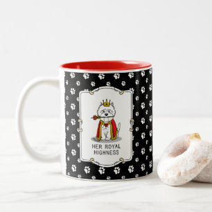Hare Royal Highness Queen Westie Dog Tweekleurige Koffiemok