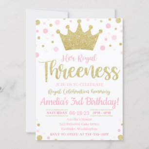 Hare Royal Threeness Invitation Prinses Invite Kaart