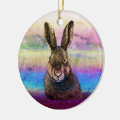 Hare tekening keramisch ornament (Links)