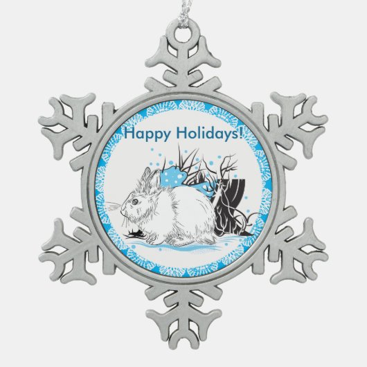 Hare Tin Sneeuwvlok Ornament (Voorkant)