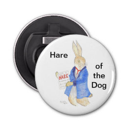 Hare van de hond button flesopener