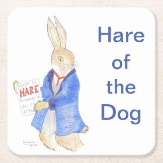Hare van de hond van de baarmoeder vierkante kartonnen onderzetter