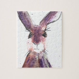Hare waterverf Cute bunny Rabbit Woodland Legpuzzel