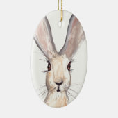 Hare waterverf schattig konijnendier keramisch ornament (Rechts)