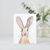 Hare waterverf schilderen briefkaart (Staand voorkant)