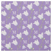 Harebell monogramme tissu bleu violet (Échantillon)