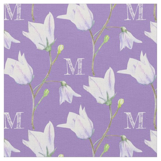 Harebell monogramme tissu bleu violet (Fermer)