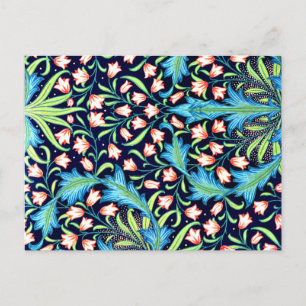 Harebell,  roze en wit bloemontwerp briefkaart