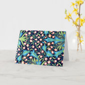 Harebell,  roze en wit bloemontwerp kaart (Gele Bloem)