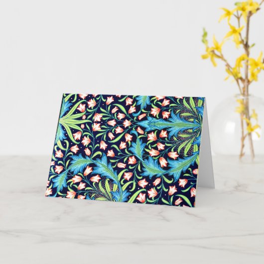 Harebell,  roze en wit bloemontwerp kaart (Gele Bloem)