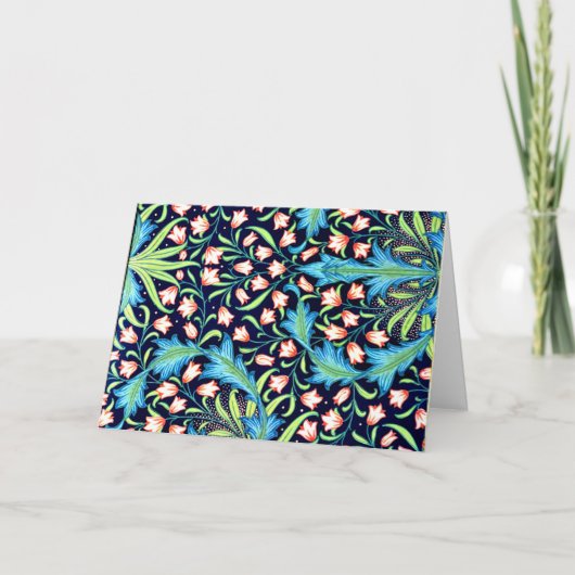 Harebell,  roze en wit bloemontwerp kaart (Voorkant)