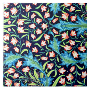 Harebell, roze en wit bloemontwerp tegeltje