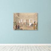 Harem Feast, Teheran (potlood & m/c op papier) Canvas Afdruk (Insitu (Houten vloer))