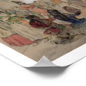 Harem Feast, Teheran (potlood & m/c op papier) Poster (Hoek)