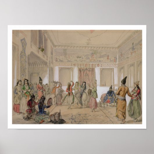 Harem Feast, Teheran (potlood & m/c op papier) Poster (Voorkant)