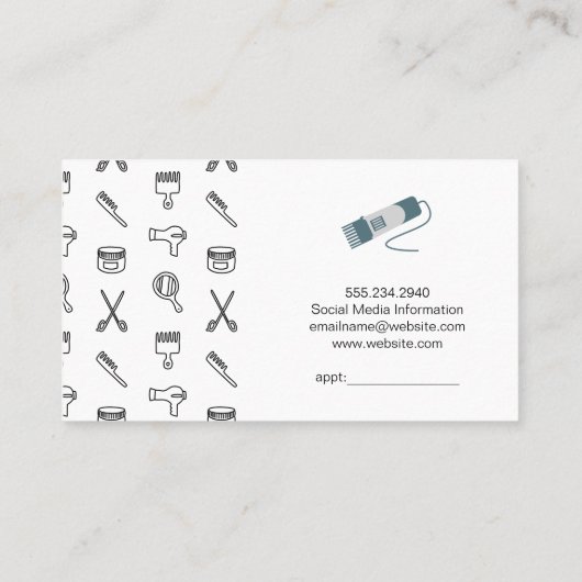 Haren stylist tools | Salon Barber Lux Visitekaartje (Achterkant)