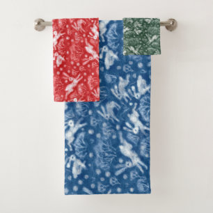 Hares Field Bunnies Rabbits Winter Animals Patroon Bad Handdoek