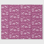 Hares Field Bunnies Rabbits Winter Pattern Fuchsia Cadeaupapier (Vlak)