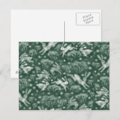 Hares Snow Field White Rabbits Winter Animal Green Briefkaart (Voorkant / Achterkant)