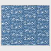 Hares Snow Field White Rabbits Winter Pattern Blue Cadeaupapier (Vlak)