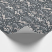 Hares Snow Field White Rabbits Winter Pattern Grey Cadeaupapier (Hoek)