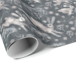 Hares Snow Field White Rabbits Winter Pattern Grey Cadeaupapier