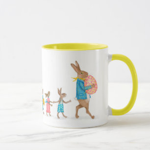 Hares sur une chasse aux oeufs de Pâques tasse per