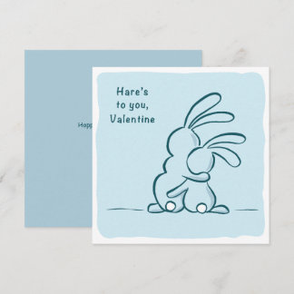 Hare's to you - rabbit Valentine Feestdagenkaart