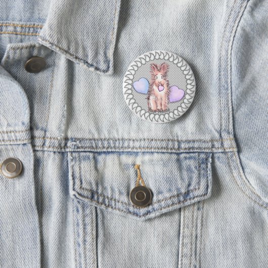 Harey Rabbit Heart-pinknop Ronde Button 5,7 Cm (In situ)