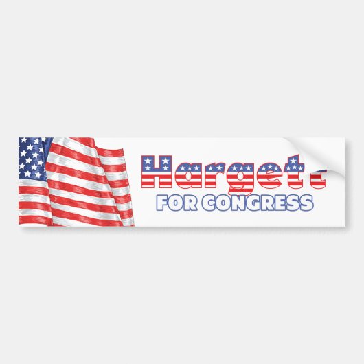 Hargett voor de Amerikaanse vlag van het Congres P Bumpersticker (Voorkant)