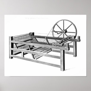 Hargreaves's Spinning Jenny, gegraveerd door Poster