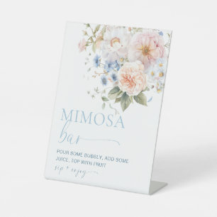 Hargrove Blauwe Bloem Mimosa Bar Bord Reclamebord Met Voetstuk