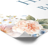 Hargrove Bleu Bébé En Fleur Douche Affiche de bien (Coin)