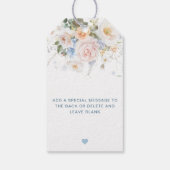 Hargrove Blue Floral Baby shower Pop It Cadeaulabel (Achterkant)