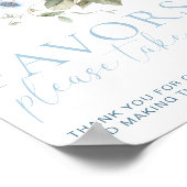 Hargrove Blue Floral Favors Sign Poster (Hoek)