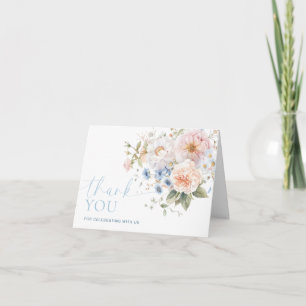 Hargrove Blue Floral Vrijgezellenfeest Bedankt Kaart