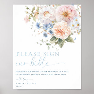 Hargrove Blue Sign Our Bible Mariage Livre d'or