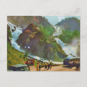 Harhazard, Latefoss waterfall, Noorwegen, Vintage Briefkaart