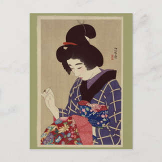 "Hari shigoto" (Naaien) van Itō Shinsui Briefkaart