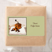 haricots à café avec étiquette produit de moulin à (En situation)